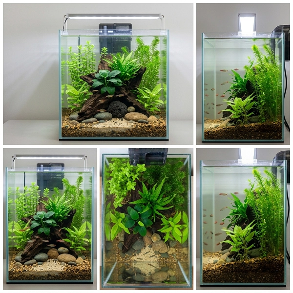 Low-Tech Hazır Kurulum Akvaryum Bitki Seti (Anubias ve Fern Lav Kayasına Sabitlenmiş)